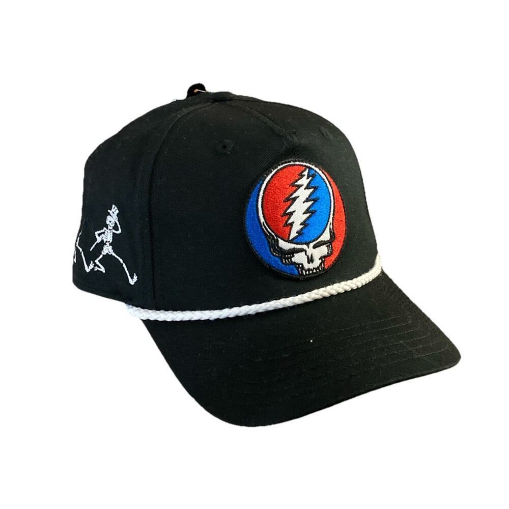 Grateful Dead Snapback Hat New Adjustable OSFM Black Skeleton‎ Baseball Cap